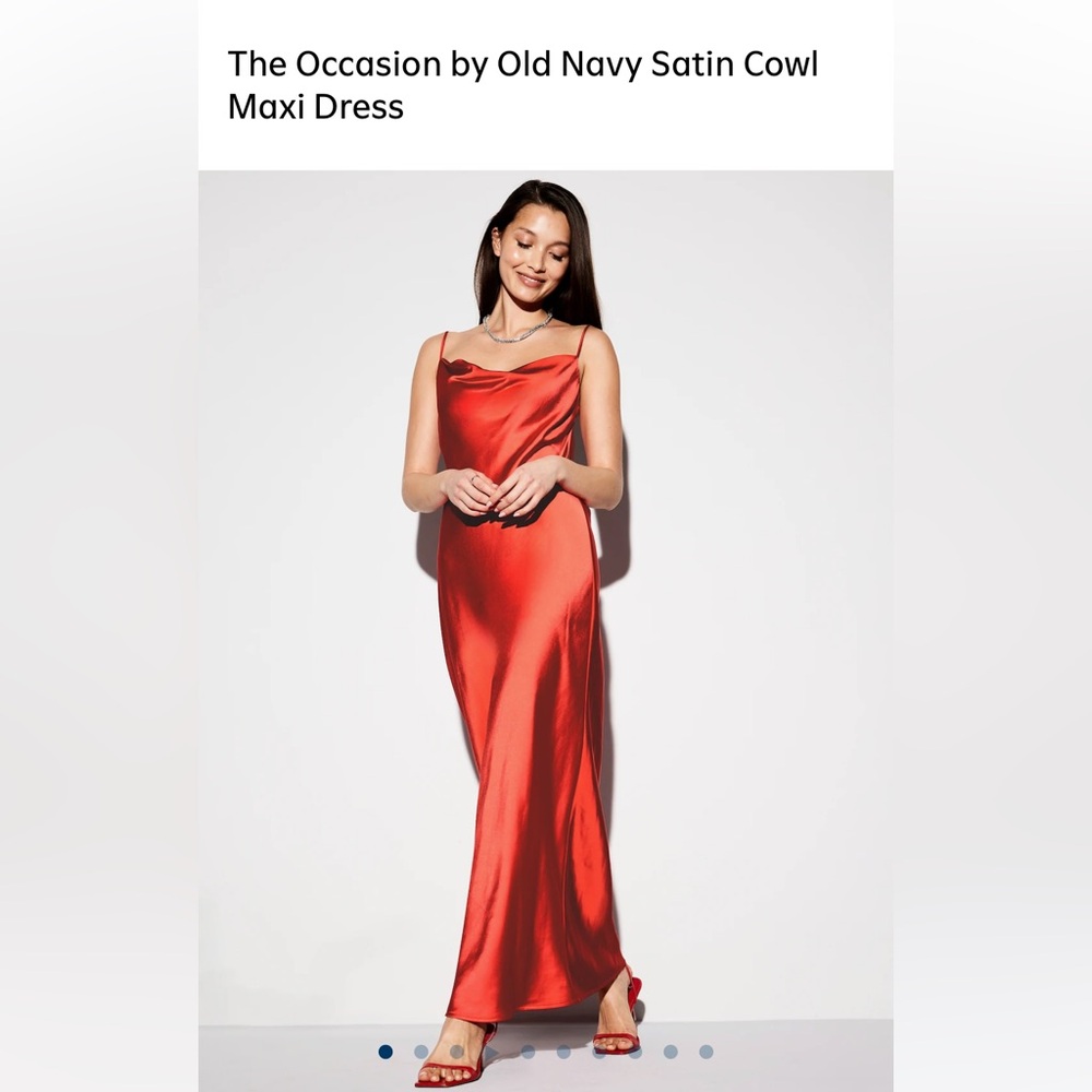 Old Navy Satin Cowl Maxi Dress - Vibrant Red